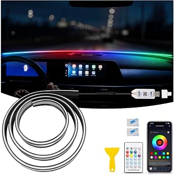 GPJYD 1.5m Auto LED f r Windschutzscheiben RGB Ambientebeleuchtung LEDAuto