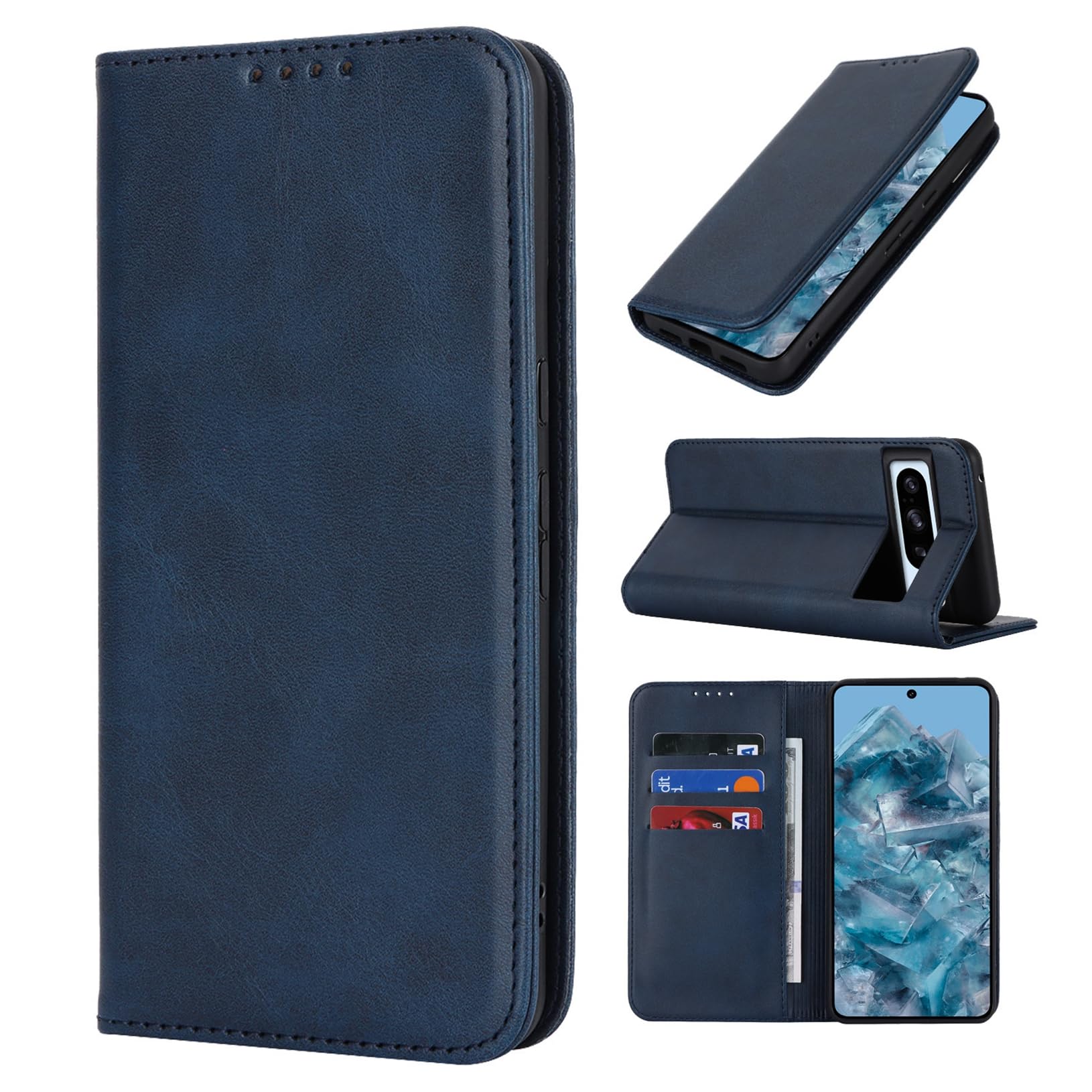 Jaorty fit for Google Pixel 8 Pro Wallet Case,Premium PU Leather Flip Folio Case with Card Slot,Stand Holder,Magnetic Closure TPU Shockproof Interior