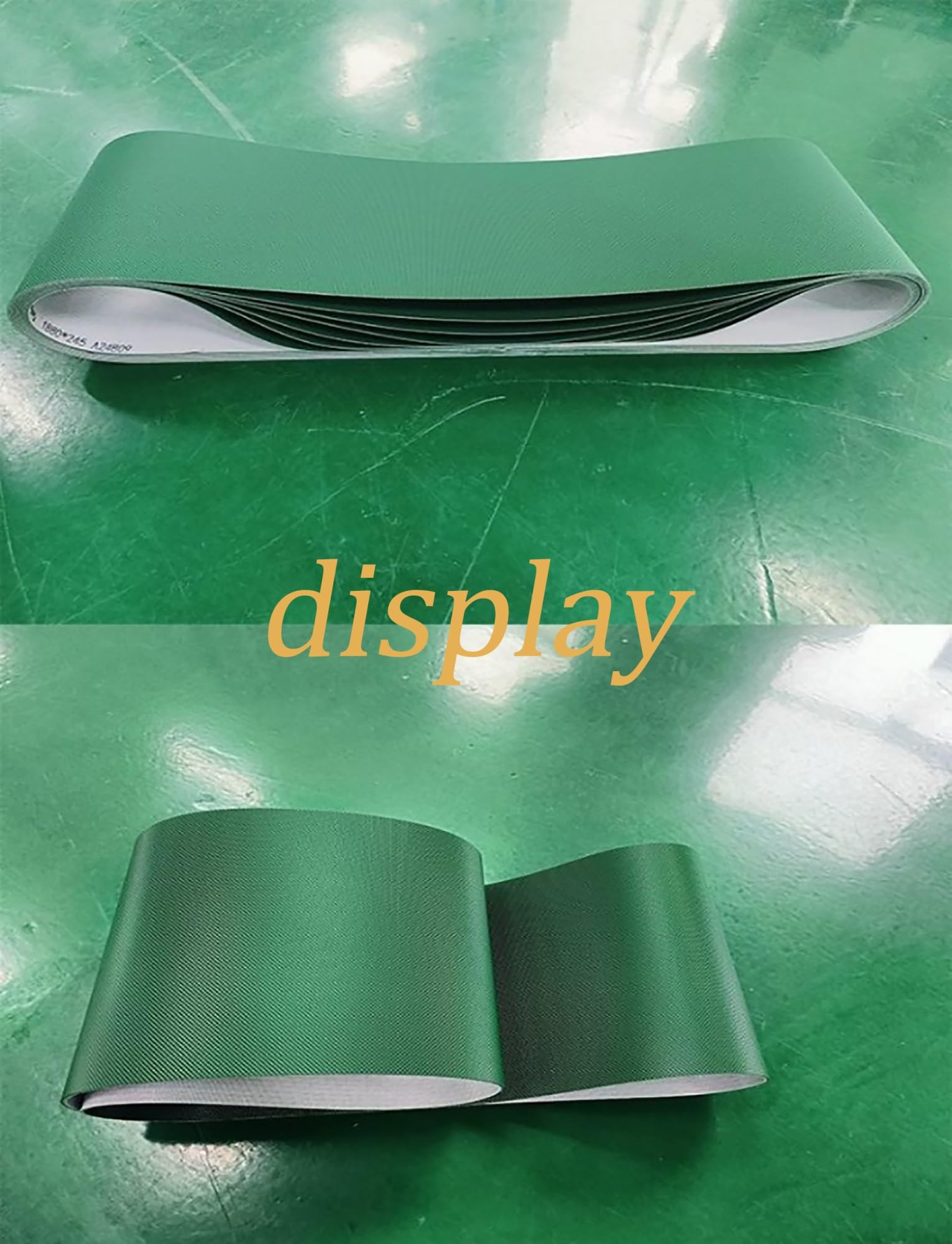 Cinta transportadora Plana de PVC Ligera, Apta para el Transporte Industrial, de Color Verde, de 110x28 cm, Ideal para la manipulación de Materiales en fábricas y líneas de envasado de produ