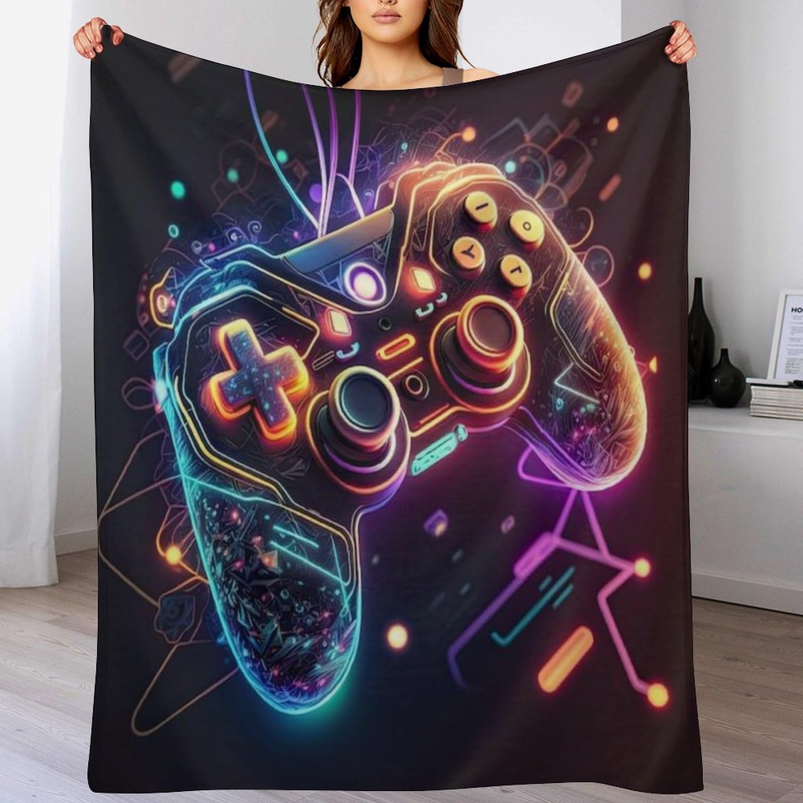 Couverture canapé contrôleurs de jeu en flanelle douce 150x200cm