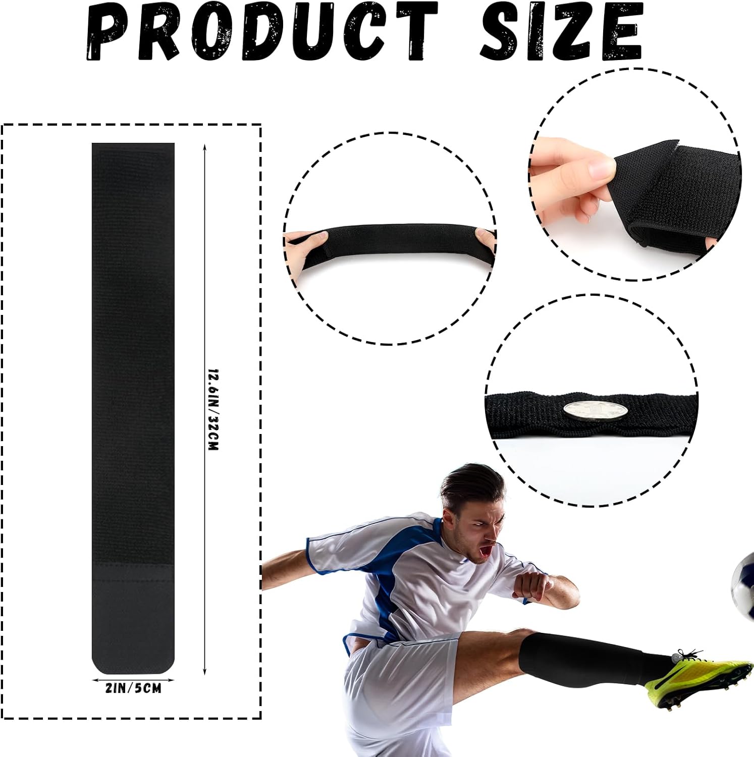 Cuffbow 4 Set Men's Grip Soccer Socks Anti Slip Pads Shin Guard Sleeves Shin Guard Straps for Football with Grip Pads - Image 4