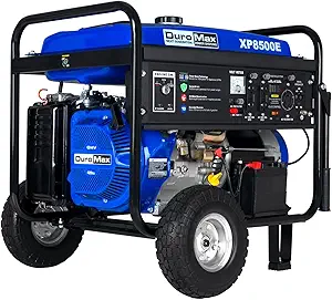 DuroMax XP8500E Gas Powered Portable Generator-8500 Watt Electric Start-Camping & RV Ready, 50 State Approved, Blue/Black