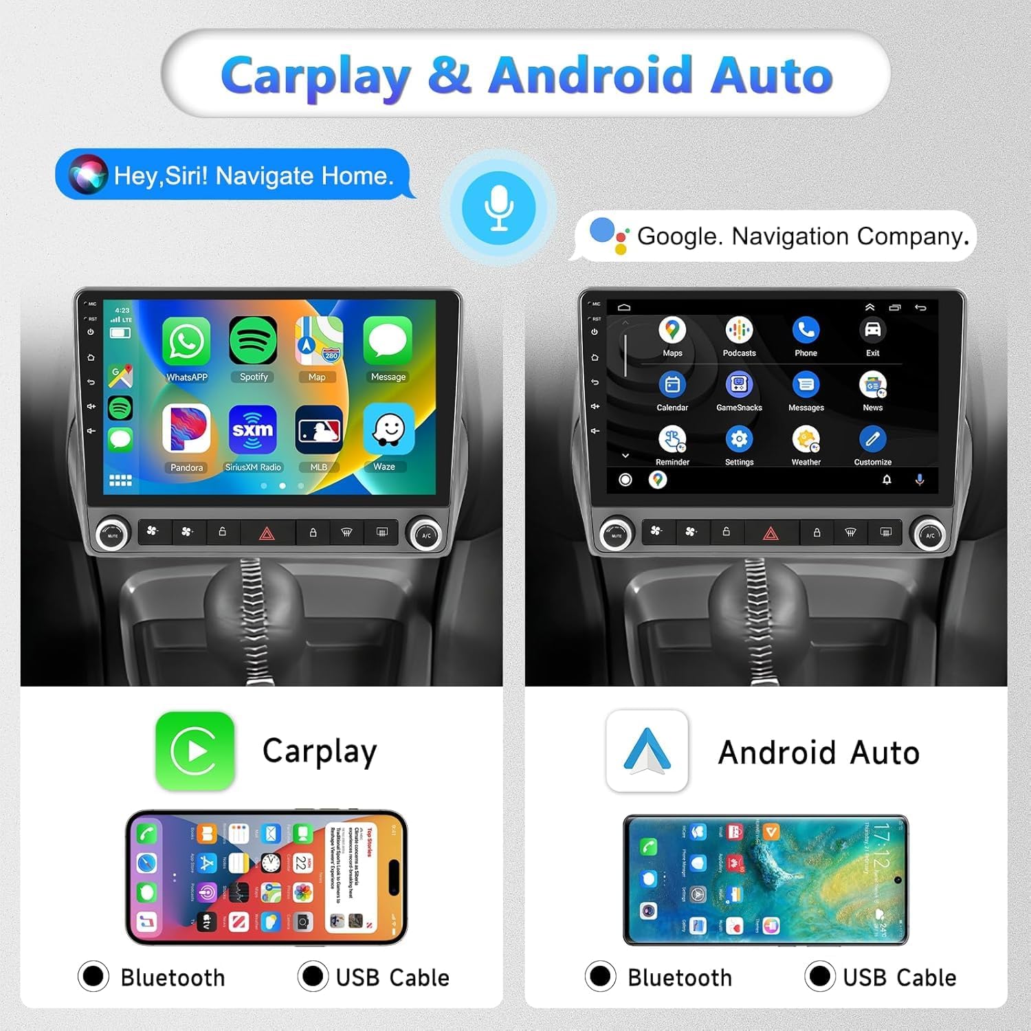 2G+64G HiFi Audio Car Radio for Chevrolet Chevy Camaro 2008-2015 Stereo with Wireless CarPlay/Android Auto 9 Inch HD Touch Screen Android 13 GPS WiFi Bluetooth FM/RDS EQ HD Backup Camera