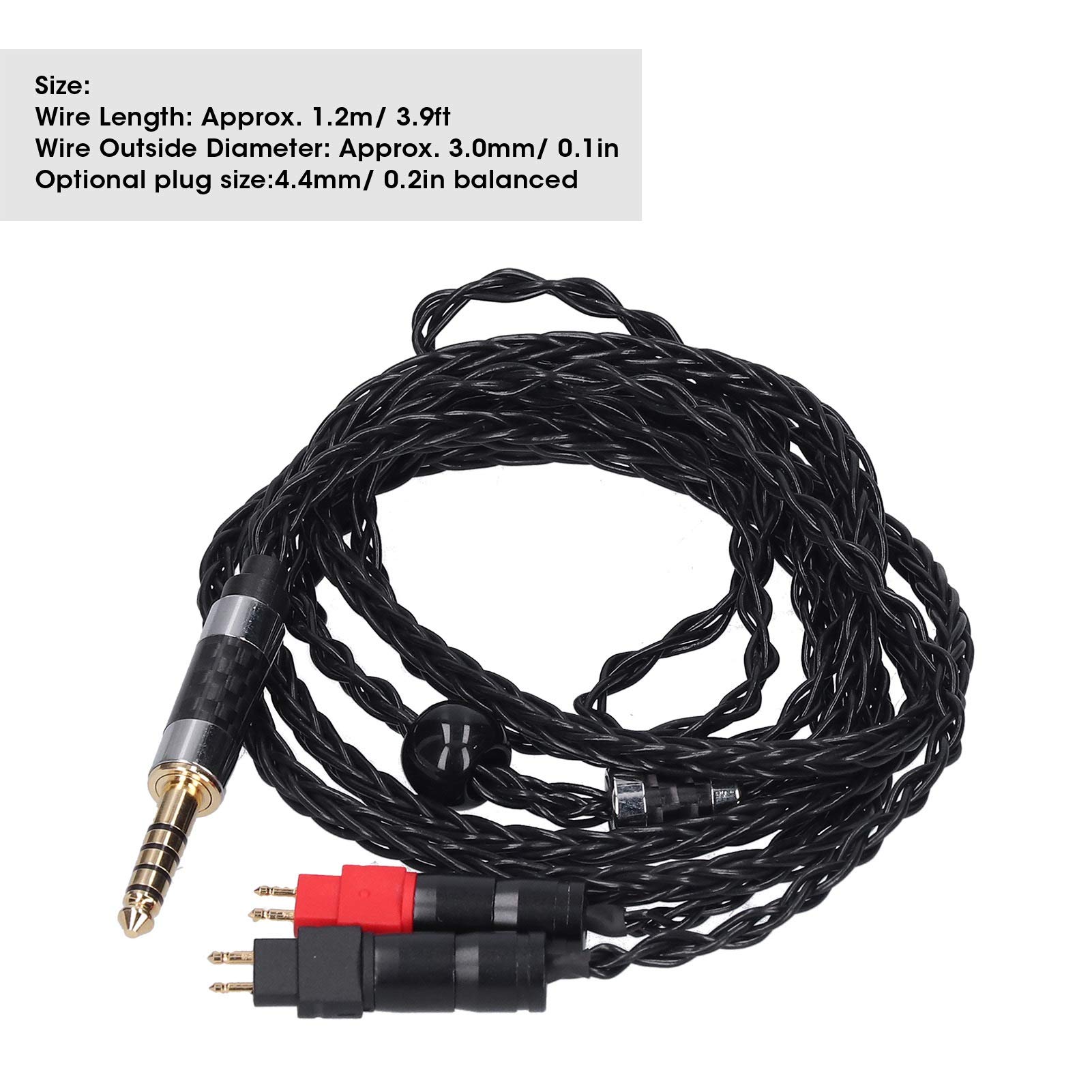 VBESTLIFE Cable de Audio para Auriculares, Cable de Audio Plateado OCC Equilibrado de Doble Aguja de 8 Núcleos para Sennheiser HD600 HD580 HD650 HD660s(Saldo de 4.4MM)