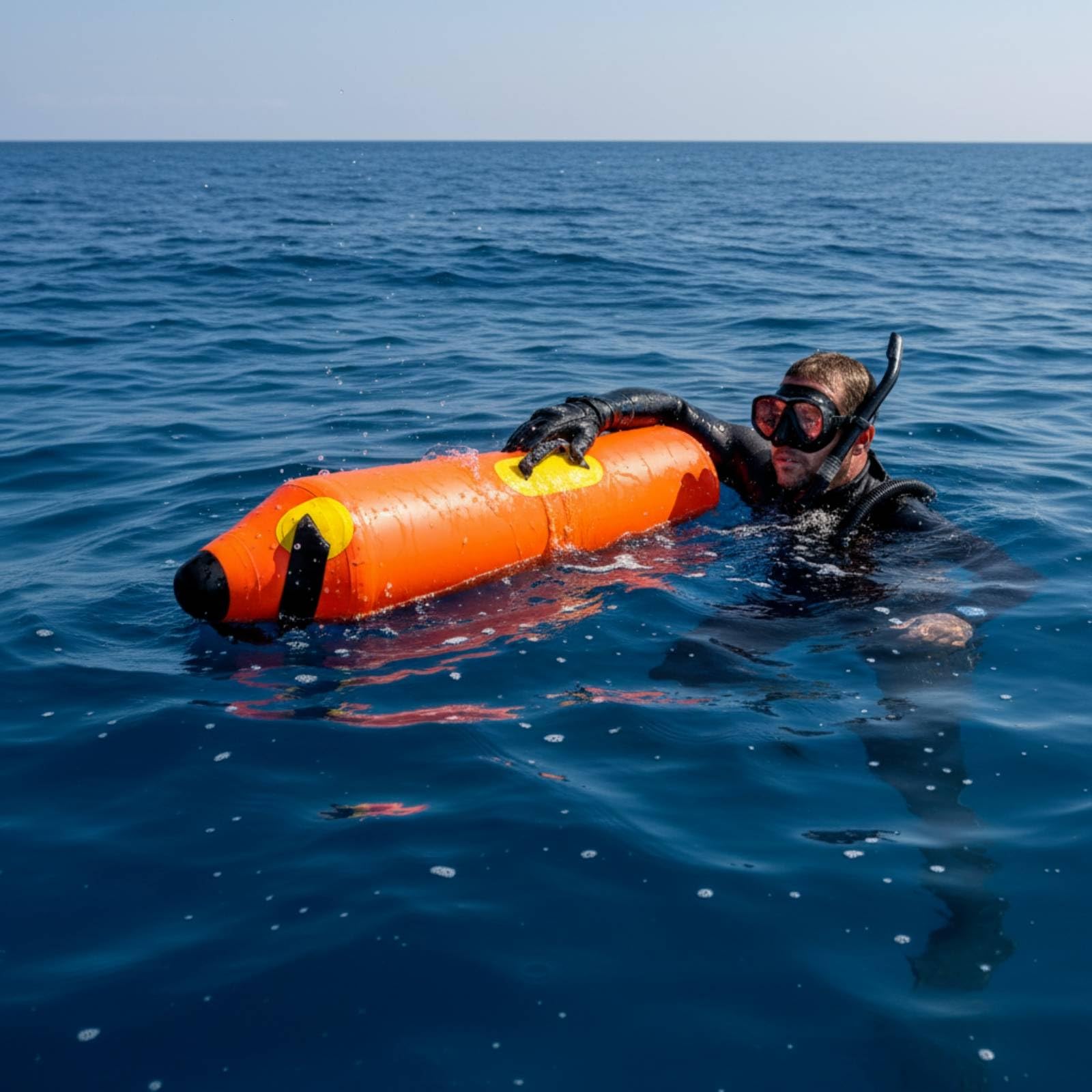 Fishing Float Flotteur Gonflable Bouée de Repère Bouée de Sécurité en PVC avec Corps Cylindrique Conique et Poignées Offrant 45 L de Flottabilité