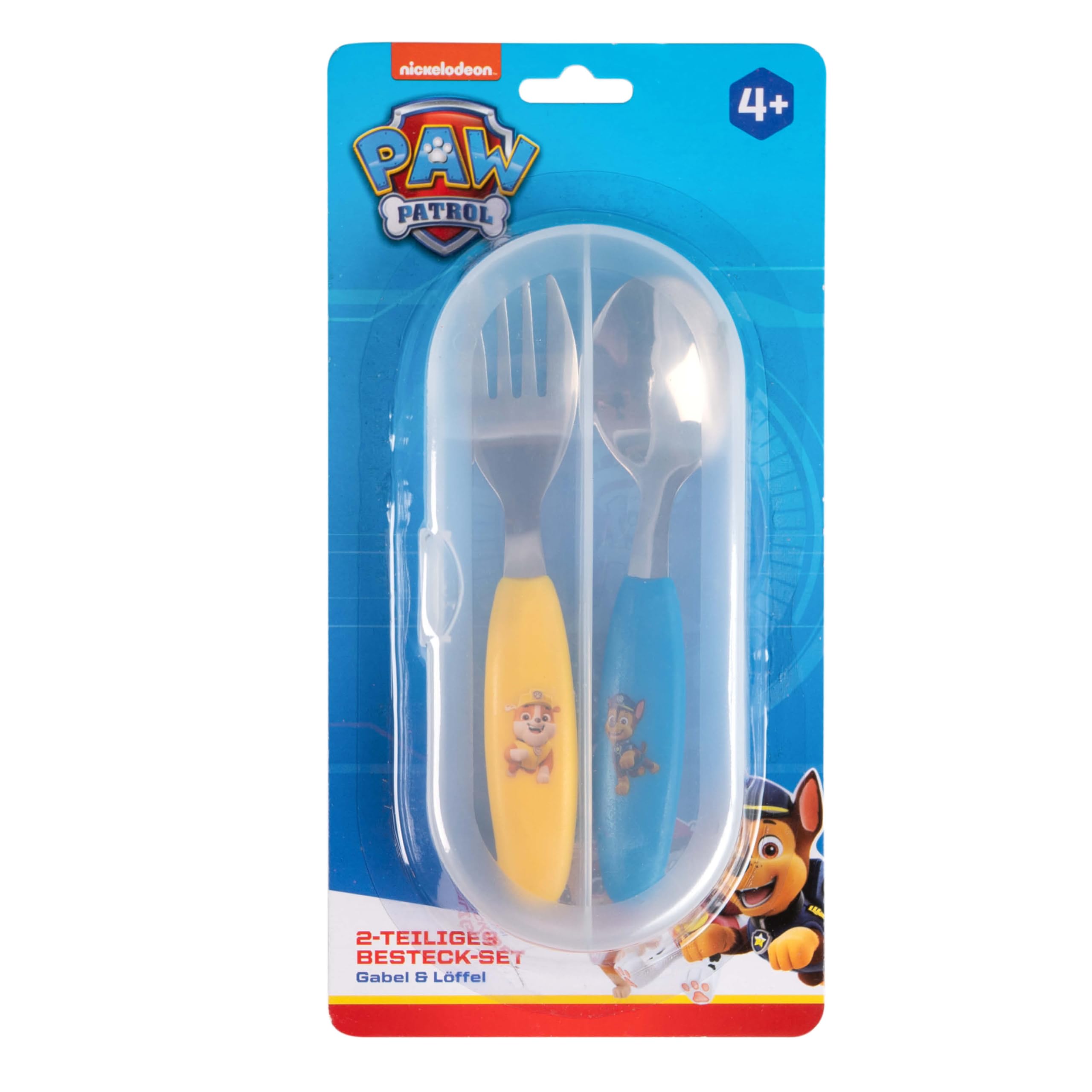 Paw Patrol Kids Cutlery with Takeaway Box - Fork and Spoon for Yogurt, Fruit, etc - Perfect for Camping Holiday or Playground