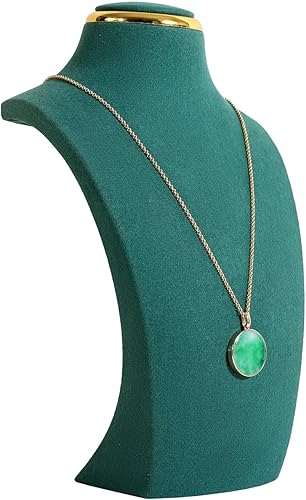 GemeShou Soporte de almacenamiento de collar verde para vender, organizador de soporte de collar de terciopelo, soportes de exhibición de busto de