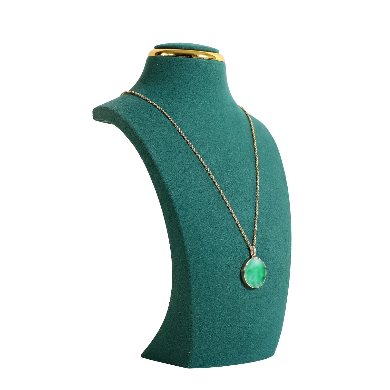 GemeShou Green necklace display stands for selling, Velvet necklace storage organizer, Necklace mannequin jewelry bust holder for boutique store【