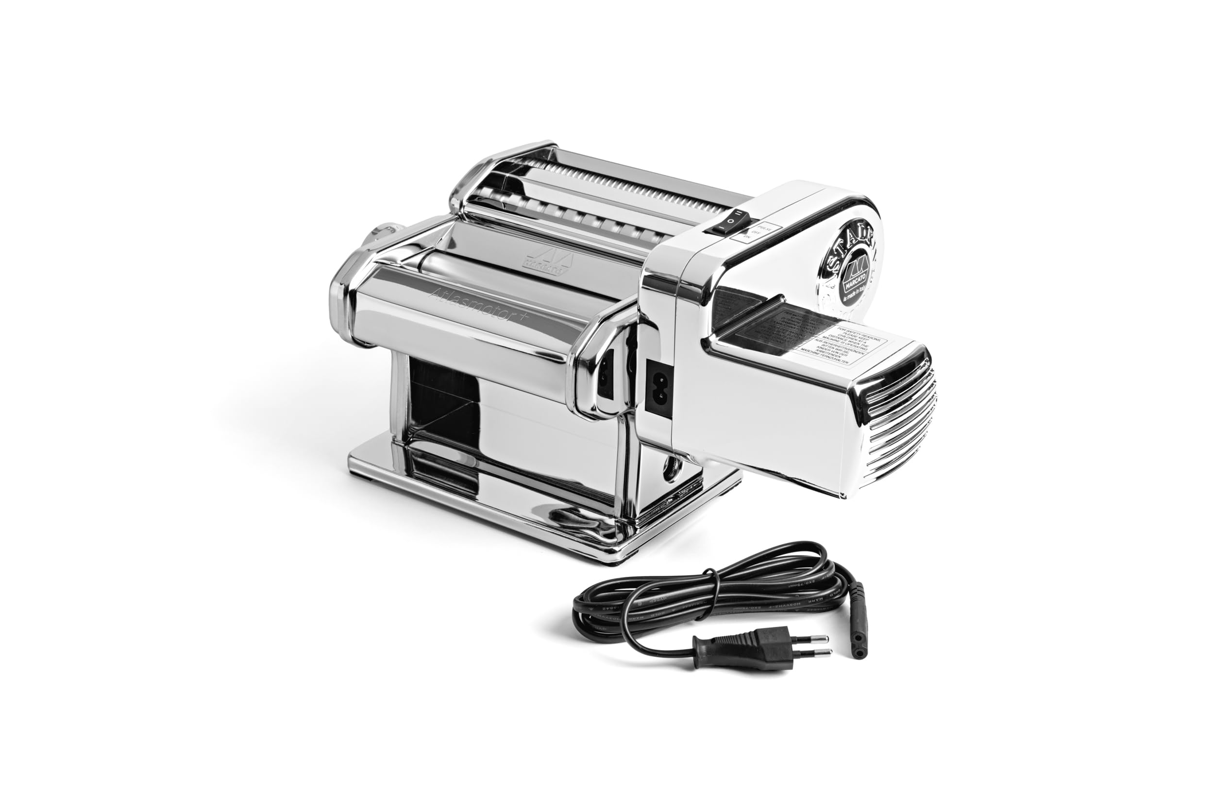 Marcato Macchina elettrica per pasta Atlasmotor+ – Macchina per la Pasta fresca motorizzata con Pastadrive, perfetta per lasagne, fettuccine, tagliolini e spaghetti