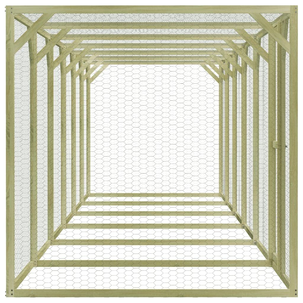 Jaula para gallinas, 1,5 x 9 x 1,5 m, madera de pino impregnada, gallinero, gallinero, gallinas, gallinas, patos y otros animales pequeños, espaciosa y práctica