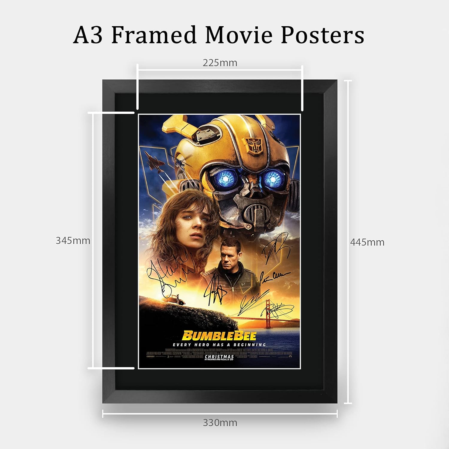 HWC Trading Transformers Bumblebee 6 16 x 12 inch Framed Gifts Printed Poster Signed Autograph Picture for Movie Memorabilia Fans - 16" x 12" Framed