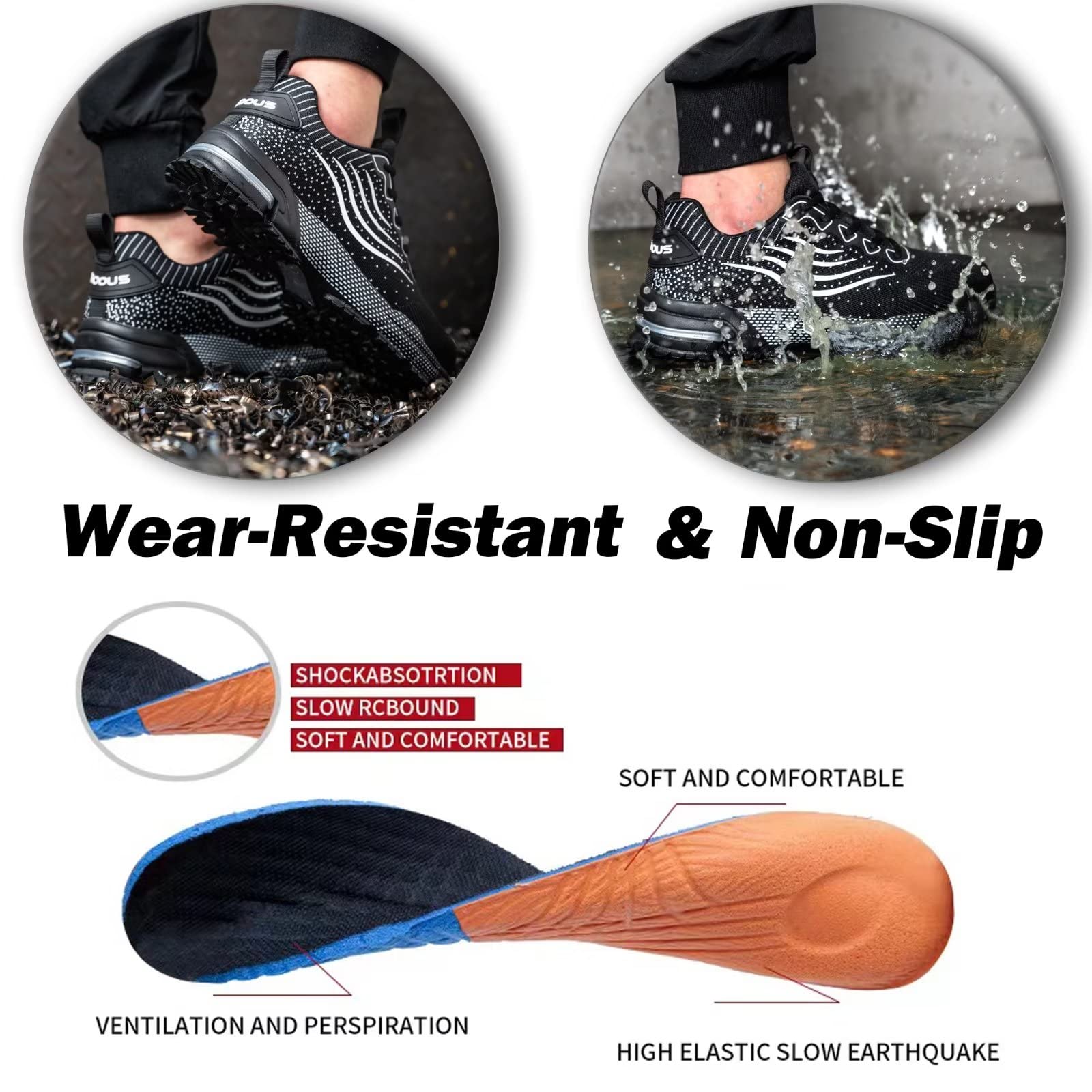 Scarpe Antinfortunistiche Uomo Donna Scarpe da Lavoro Leggere Traspiranti Scarpe da Cantiere con Punta in Acciaio