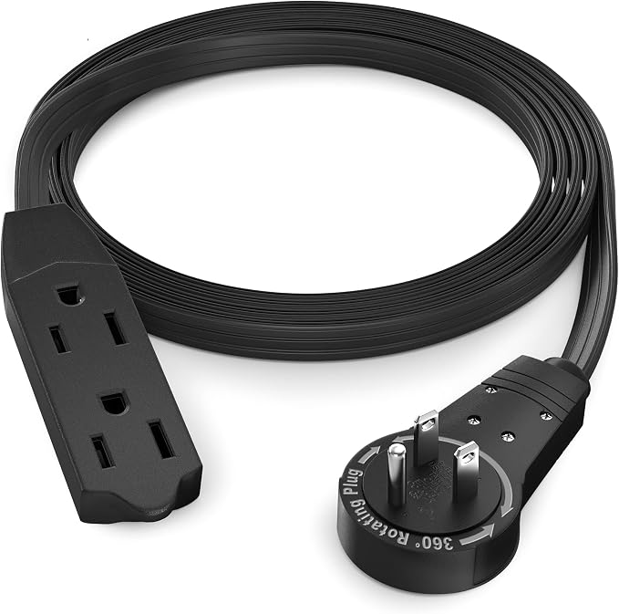 Amazon.com: Maximm Cable 4 Ft 360° Rotating Flat Plug Extension Cord ...