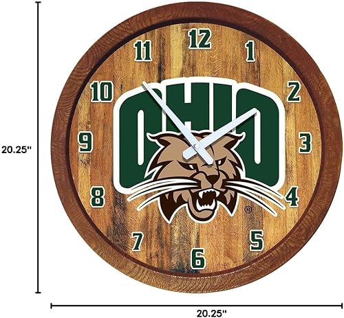 Miniatura 101 de The Fan-Brand NCAA Oklahoma Sooners: Faux Barrel Top Wall Clock Sports Team Bar Sign Décor - Home Man Cave, Party Decoration - Made On Demand