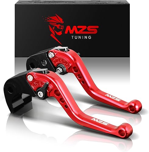 MZS Palancas de embrague y de freno, para motocicleta, rojas
