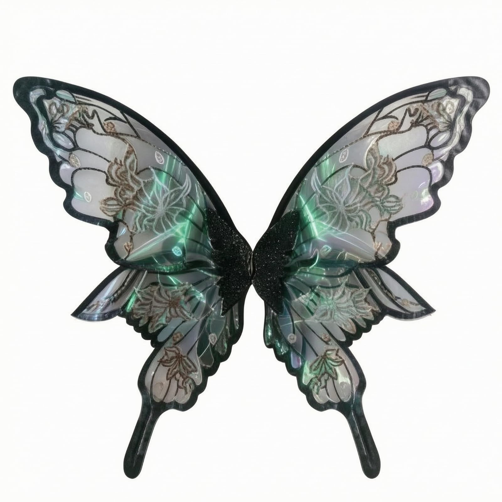 harayaa Plumas Princesa Policromático | Llamativo, plumas Hada con tul, Translúcido, Niñas, Negro