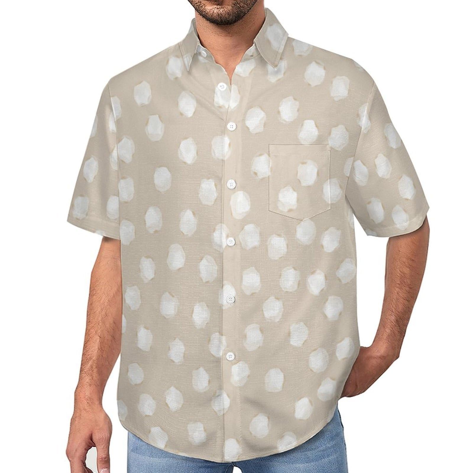 Camisa de botones con estampado de puntos irregulares abstractos de verano 8