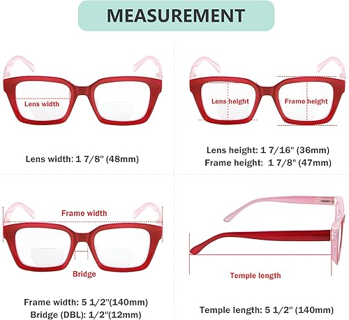 Miniatura 3 de Eyekepper Gafas de lectura bifocales para mujer, lentes bifocales transparentes de gran tamaño +3.00