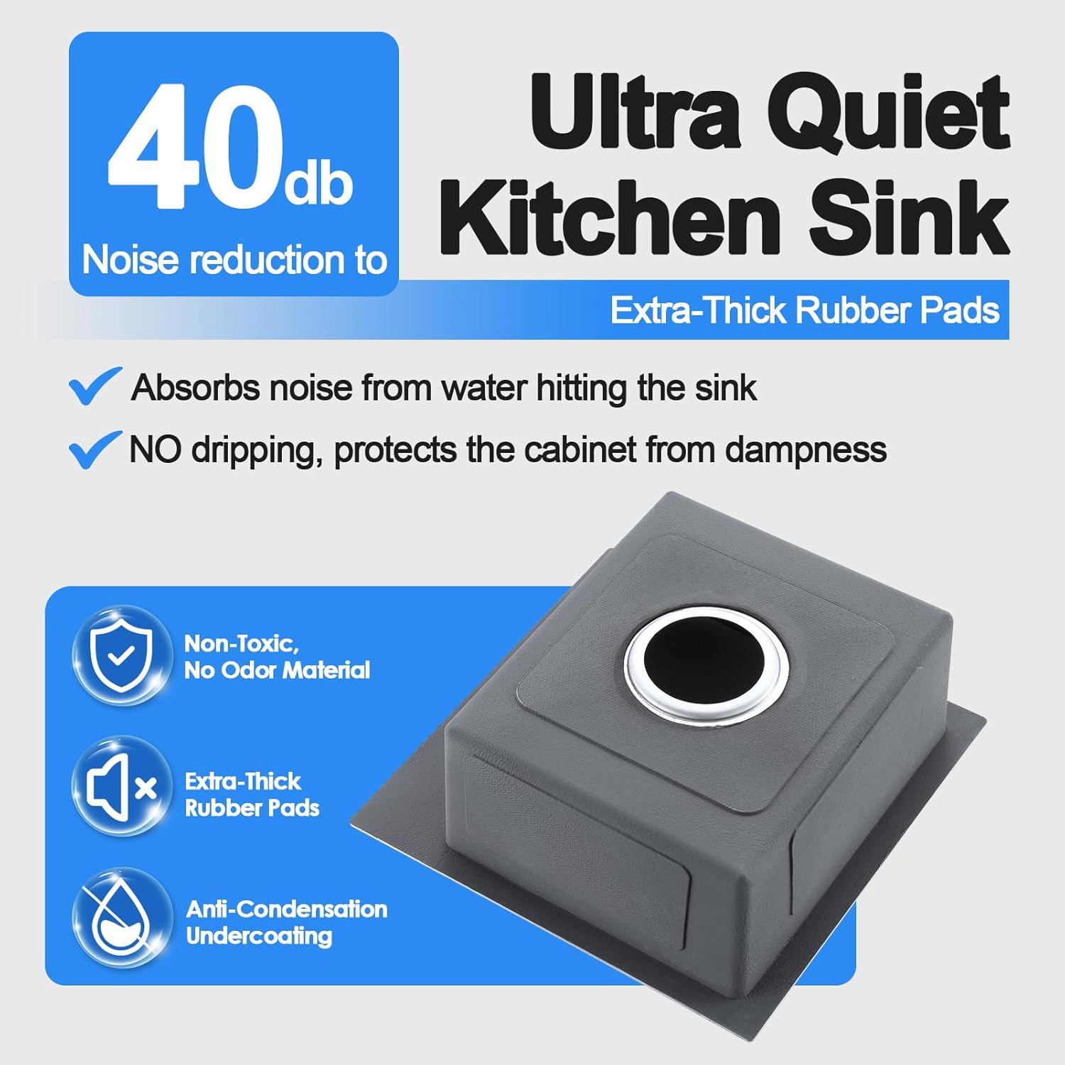 15 x 15 inch Bar Sink, Drop-in Tight Radius Brushed Stainless Steel Topmount Kitchen Sink Single Bowl