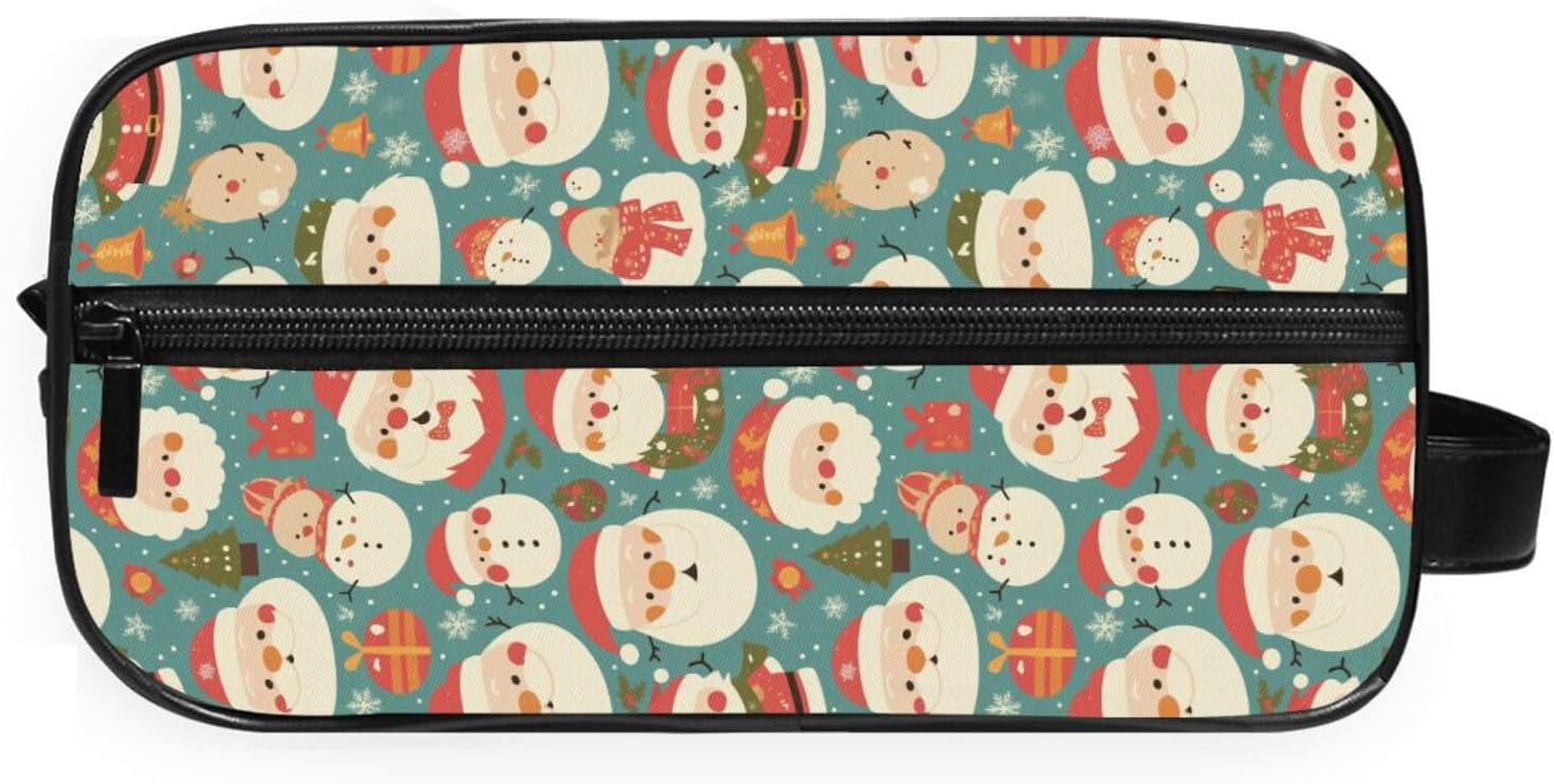 GuoChe Travel Organizer Bag All-in-One Storage durables Twill Fabric Makeup/Shaving/Toiletry Storage Ho Ho Ho Pattern Funny Christmas