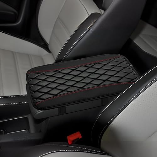 Cojín para consola central de automóvil, funda universal de cuero impermeable para reposabrazos, cómodos accesorios de decoración universales para