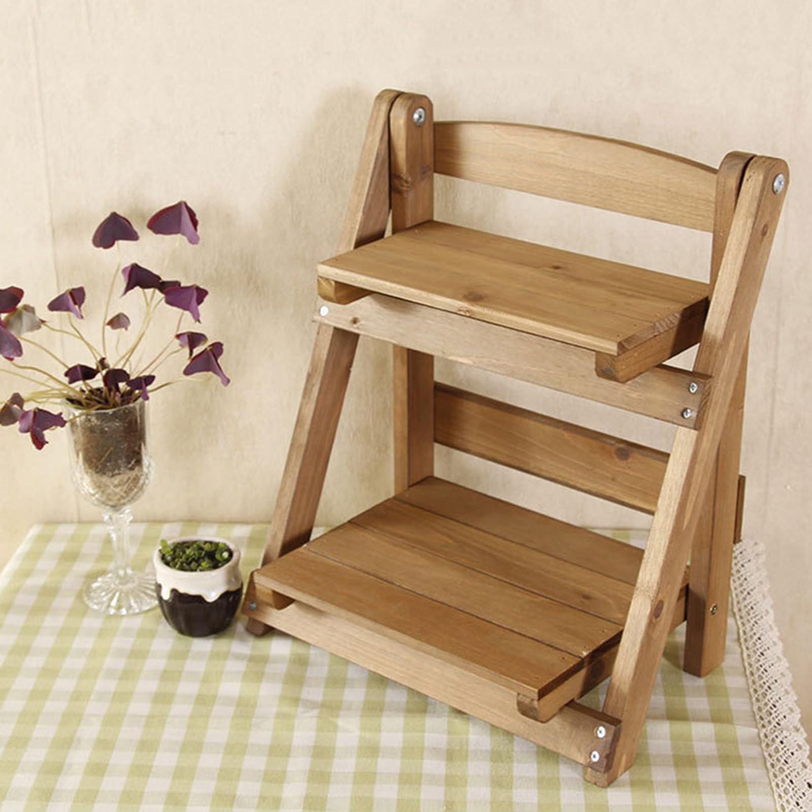 Support pour en bois – Support d'étagère échelle rustique pour