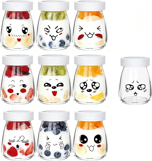 Flliberté Vasetti Yogurt Vetro, 10 Vasetti per Yogurt di Ricambio per Varoma...