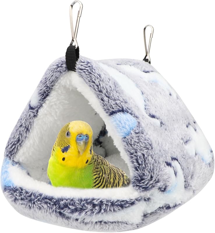 Ninho triangular de algodão para aves Hypeety, cinza, tamanho M
