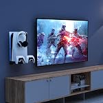 NexiGo PS5 and PS5 Pro Wall Mount Kit with Charging Station, Dual Controller Chargers, Steel Wall Stand, and Headphone Hanger - Compatible with PlayStation 5 (Disc & Digital)