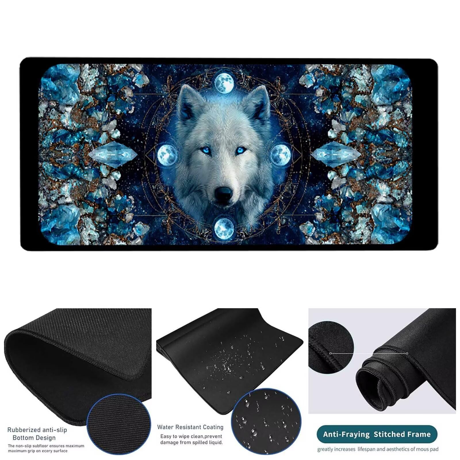 Podkładka pod mysz XXL 1200 x 600 x 3 mm, czarna podkładka pod mysz do gier zwierzę ochraniacz na biurko ze zszytymi krawędziami, podkładka pod mysz do gier poprawia dokładność i szybkość dla graczy