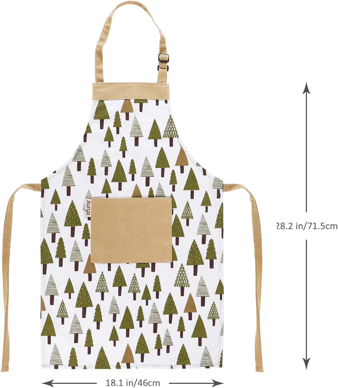 Kids Apron and Chef Hat Set-Adjustable Child Apron for Boys and Girls for Cooking Baking Pine Trees - Image 4