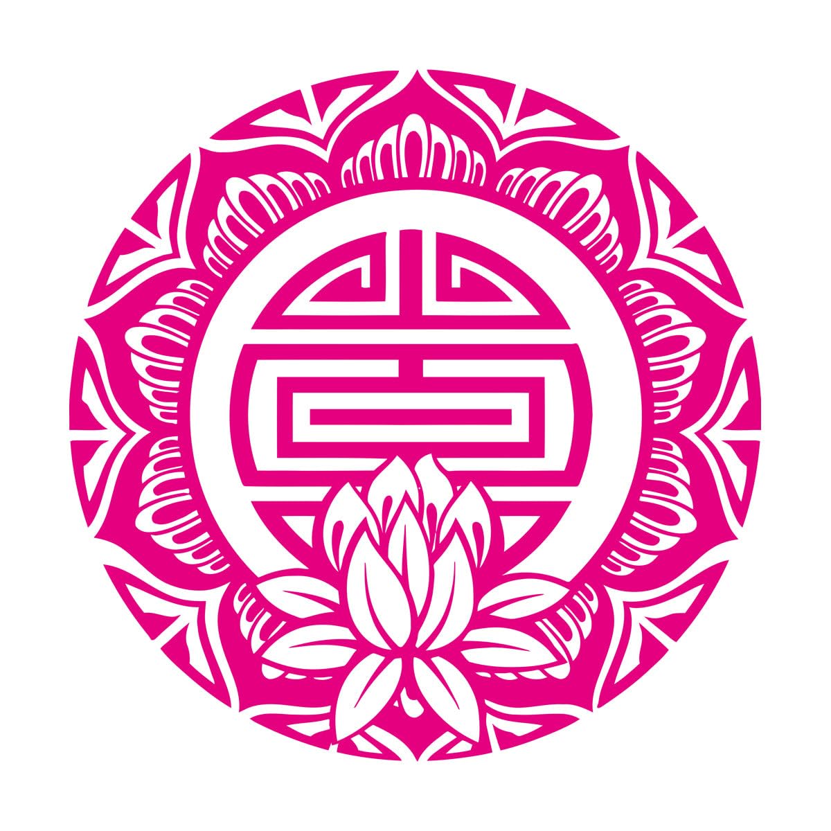 Wall Stickers Lotus Mandala Amulet Hinduism Buddhism 81x81cm Removable Without Leaving Glue Extra Large Rosered