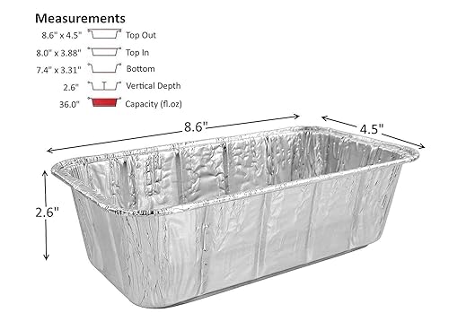 Miniatura 2 de Handi-Foil Molde de pan de papel de aluminio de 2 libras con tapa de cúpula resistente Hfa #316 (paquete de 50)