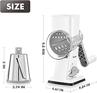 Vista 9 de Geedel Rotary Cheese Grater - Upgraded Vegetable Shredder with 4 Interchangeable Blades, Easy to Clean Cheese Shredder with Handle, Kitchen Grater
