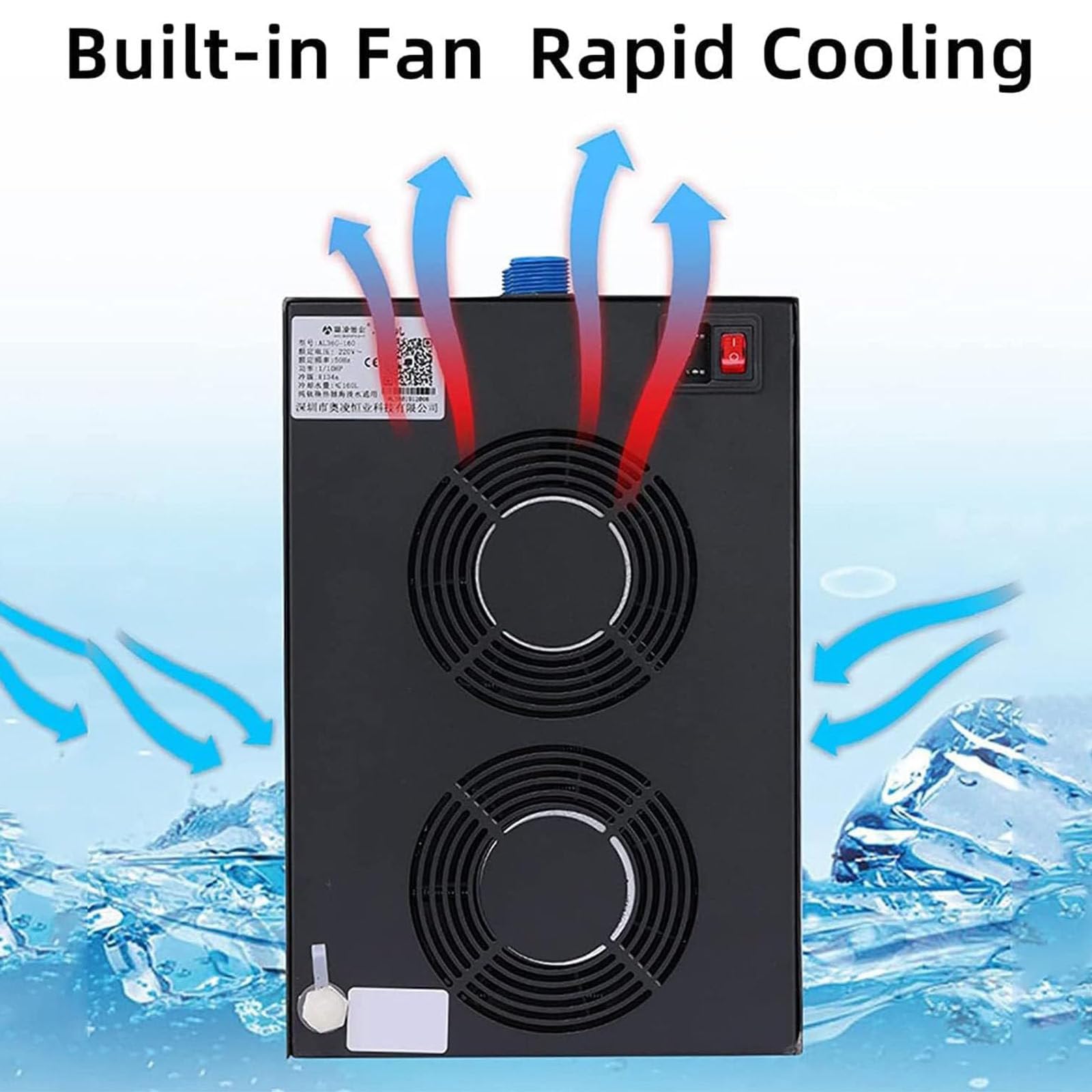 Aquarium Chiller, Elektronisches Kühlsystem für Aquarien, effiziente Kühlung mit leisem Kompressor, ideal für Hydrokultur und Wasserumgebungen