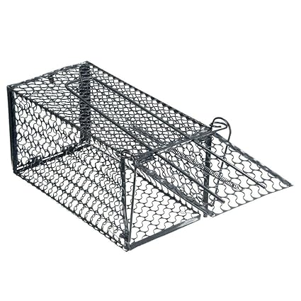 PRAV Rat Catcher Spring Cage Trap Humane Live Mouse Rodent Bait Pest Control Out V3F3