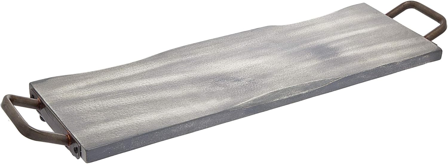 Godinger Wood Serving Tray, Charcuterie Platter Cheese Board with Metal Handles - 26"