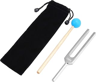 Coolty 528Hz Aluminum Tuning Fork with Mallet Hammer Ball Medical Instruments Tuning Vibration Sound Therapy Tool Set