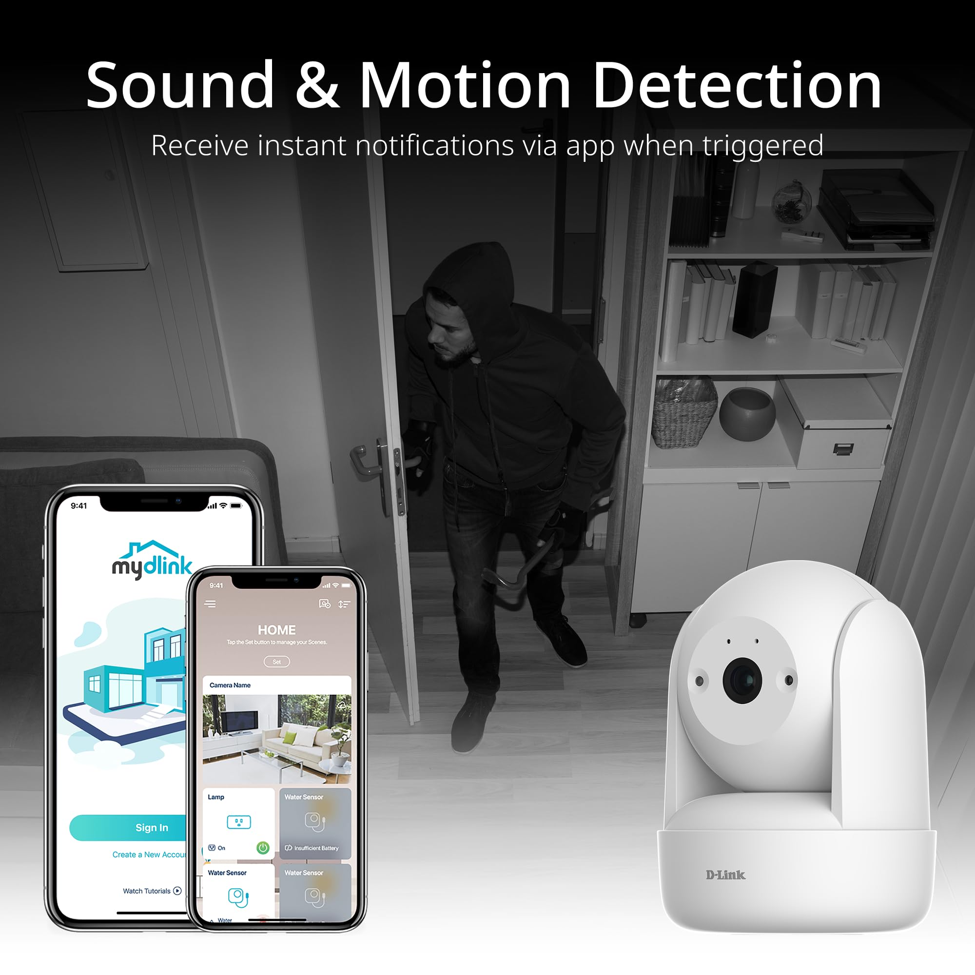 Telecamera Wi-Fi D-Link DCS-6501LH 2K Con Pan & Tilt – Visione Notturna, Rilevamento E Audio Bidirezionale
