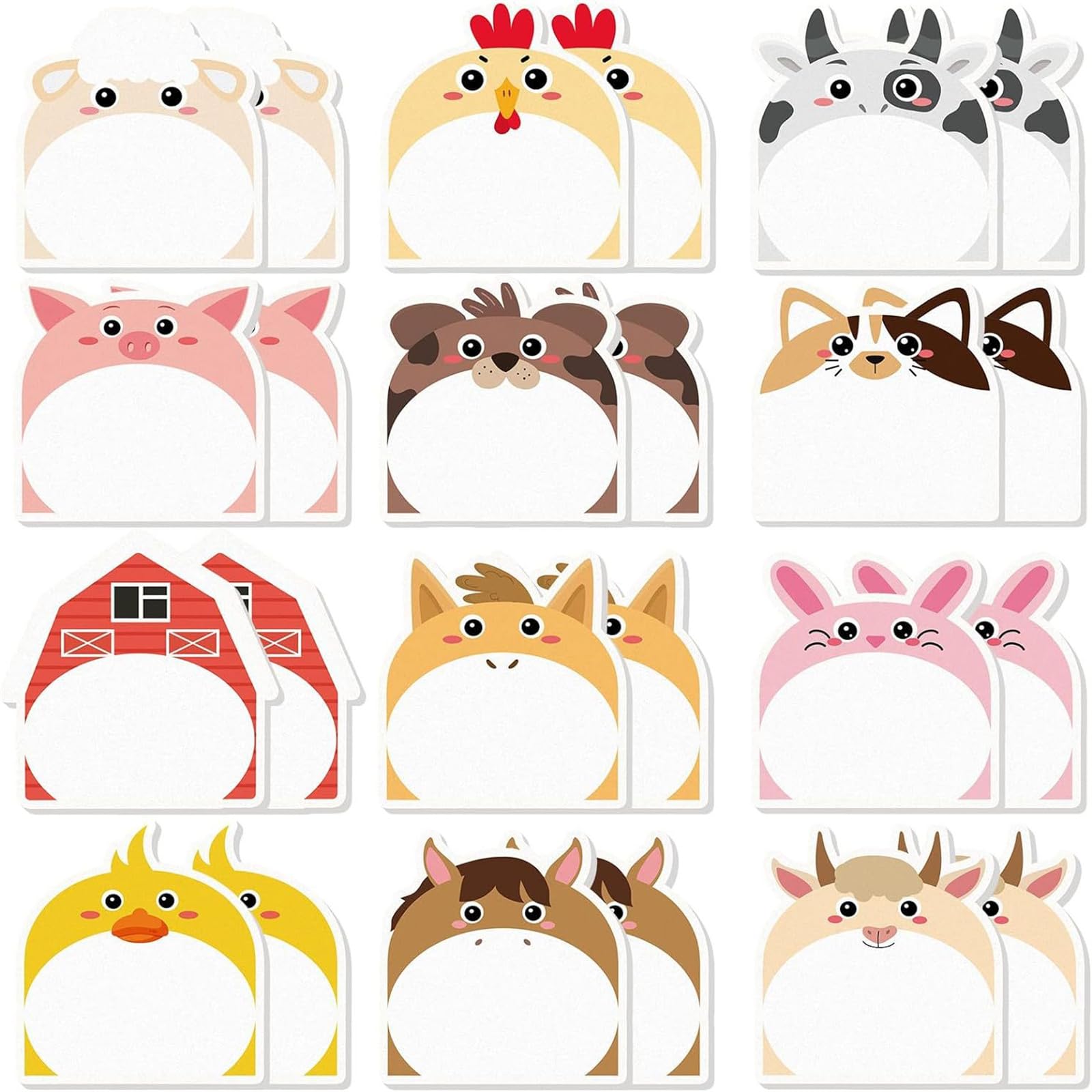 NVOQILIN 360 Sheets Cartoon Notes Paper Portable Note Memo Pad Adhesive Note Paper Reminder on Notebook Journal Planner Calender Animal