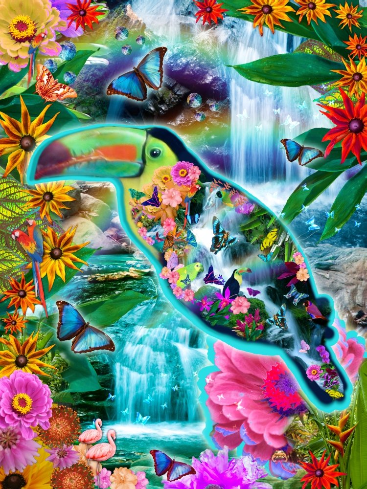 Happy Toucan Poster Print by Alixandra Mullins (22 x 28)
