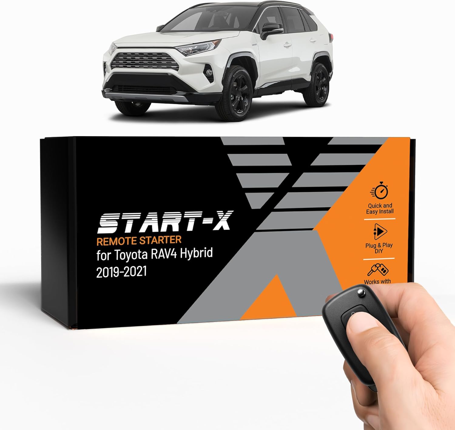 Start-X Remote Starter Kit for Toyota RAV4 Hybrid (2019, 2020, 2021) Vehicles | Push-to-Start Ignition | Plug & Play Install | Lock 3X to Remote Start | Zero Wire Splicing