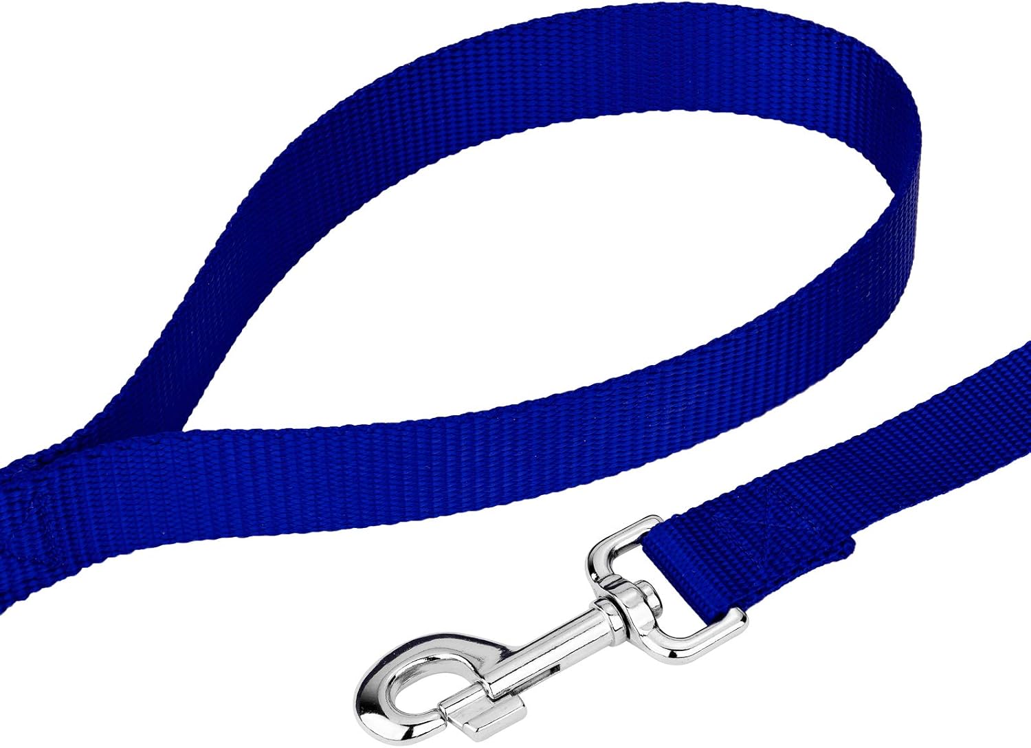Country Brook Petz - Everyday Nylon Dog Leash - Strong, Durable, Solid Color Leash with Easy to Use Snap - 25+ Colors (1 Inch Wide, 6 Foot, Bright Royal Blue)