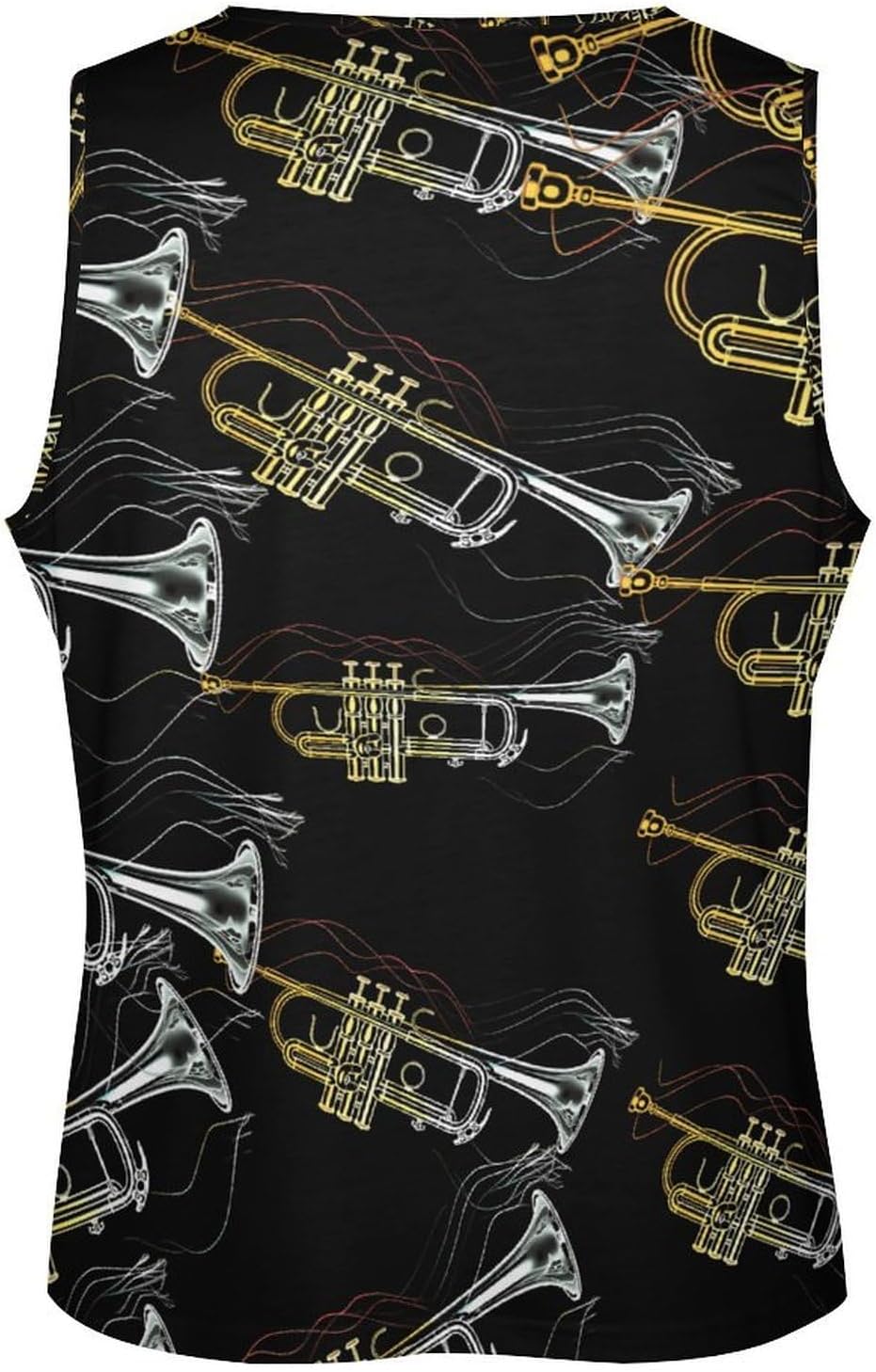 Trumpet Mens Tank Tops Sleeveless Muscle Shirts Beach Casual Gym Shirt Vest Tee Tops