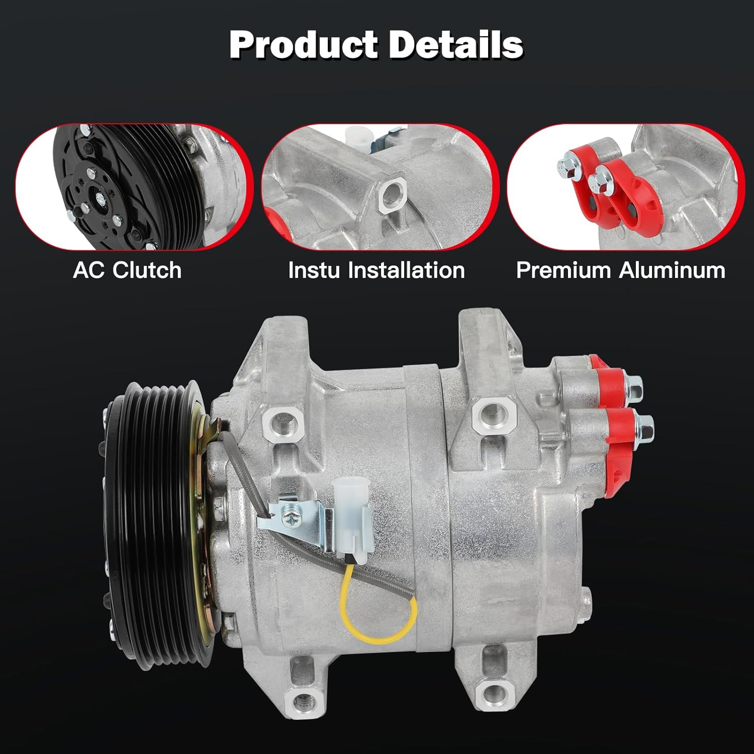cciyu Air Conditioning Compressor for Volvo S60 V70 XC70 XC70 XC90 2.3L 2.4L 2.5L 2.9L 4.4L 1999-2009 Replaces AC Compressor for Car