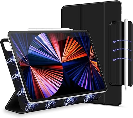 Amazon Co Jp Ipad Pro 12 9 ケース 21 第五世代 18 磁気吸着 三つ折り Ipad Pro 21 12 9 ケース オートスリープ ウェイク マグネット吸着式 留め具付き スリム且つ軽量 Xingmeng パソコン 周辺機器