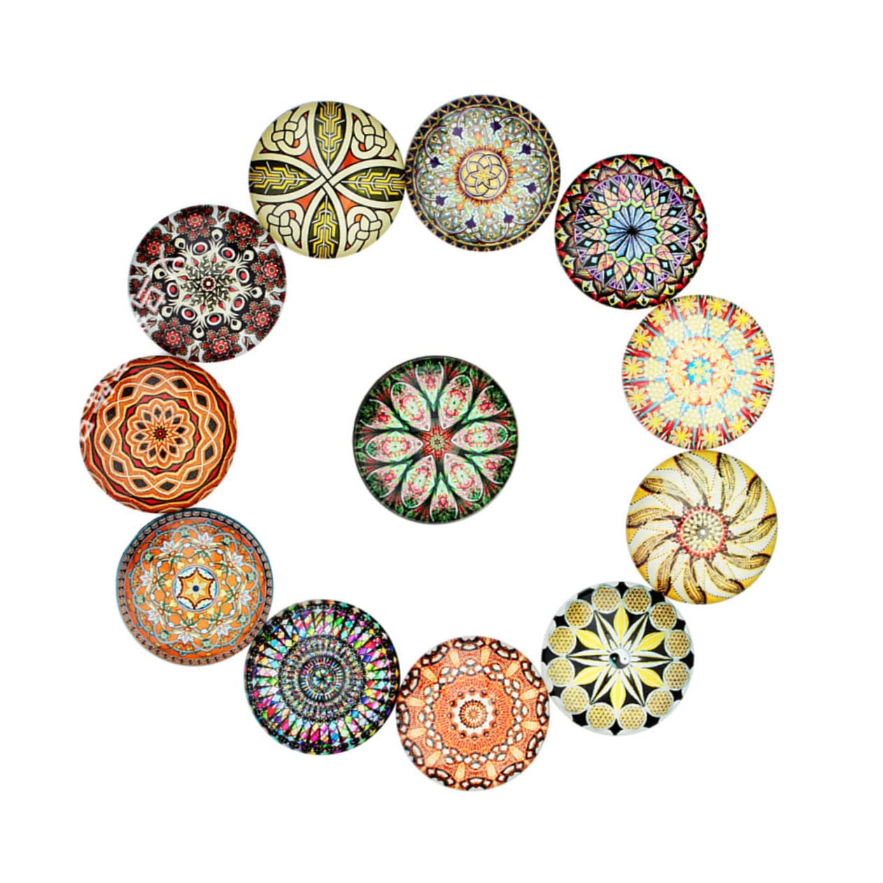 NUOBESTY 3 Sets Schmuckmaterial Runder Glasfleck Exquisite Muster Leicht Zu Kleben Zarte Edelsteinpaste Für Bastelbedarf 20 Stück * 3