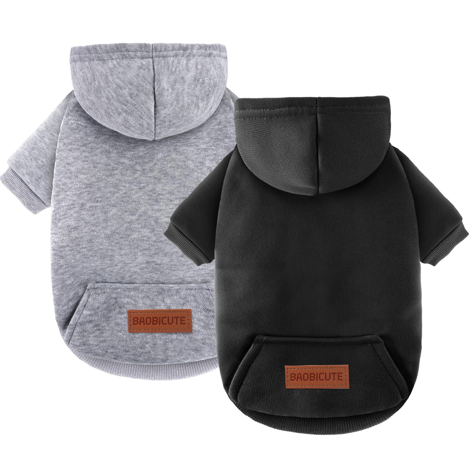 Photo 1 of 2 Pack Dog Hoodie Warm Hood Dog Sweater Cold Weather Small Dogs Sweatshirt Comfort Pet Clothes for Small Medium Dogs with Pockets Cats Chihuahua Clothes for Male Female Girl Boy Sporty Daily Wear