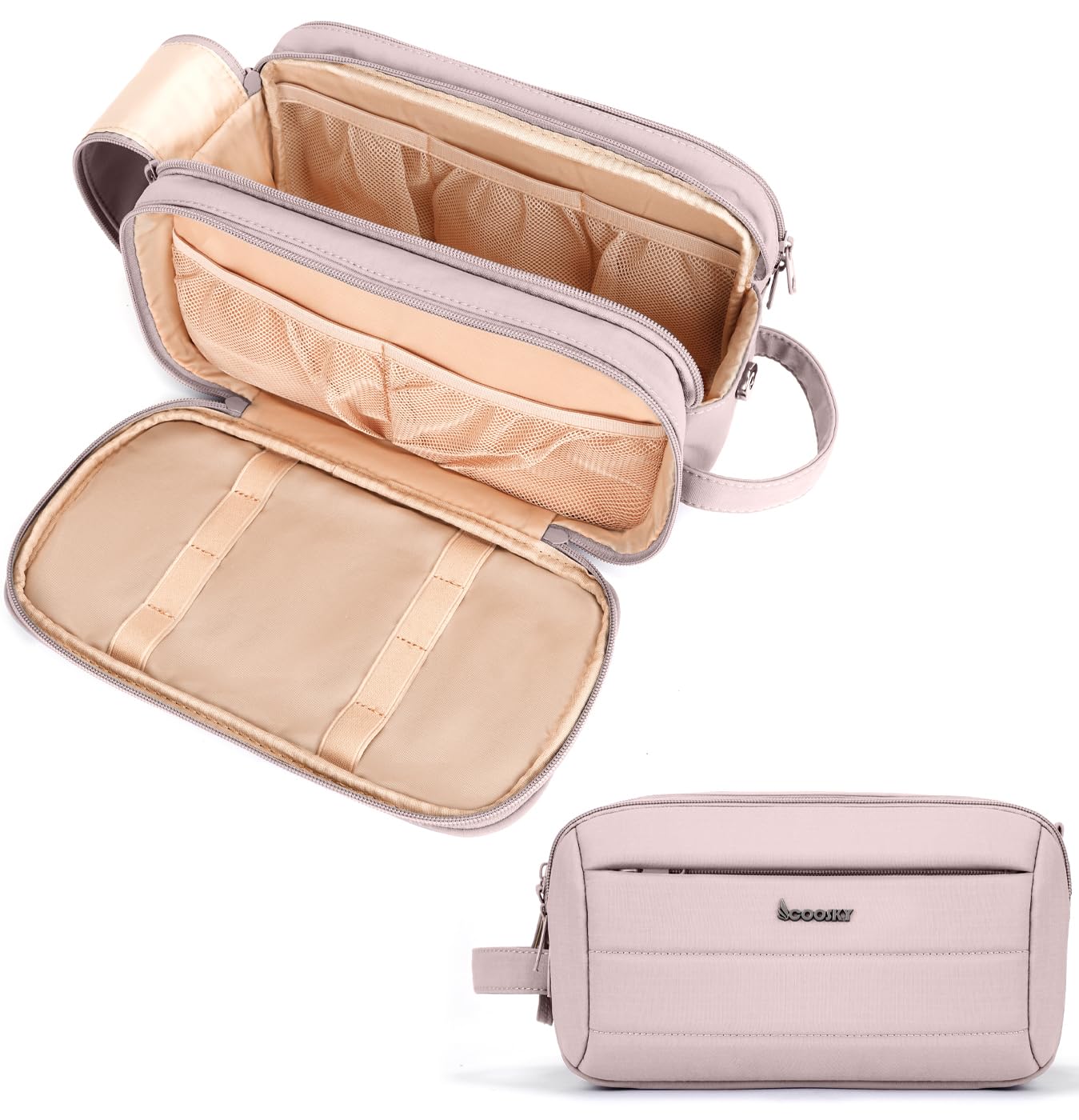 Beauty case per uomini e donne, essenziale da viaggio con nave da crociera, kit dopp da barba con separazione asciutta e bagnata, borsa organizer per cosmetici da bagno impermeabile, accessori per il