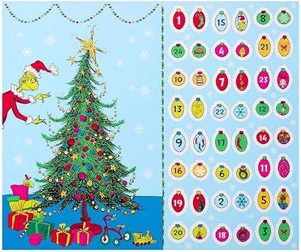 Kaufman How The Grinch Stole Christmas Advent Calendar 36in PanelHoliday Quilt Fabric
